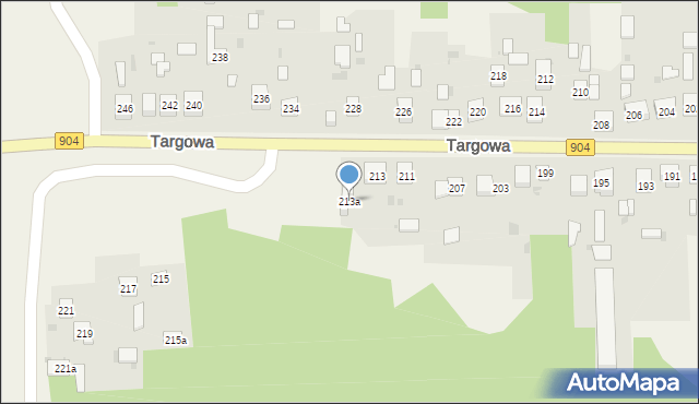 Nierada, Targowa, 213a, mapa Nierada