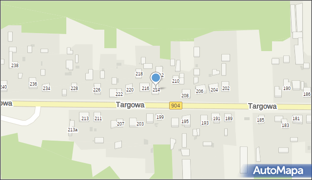 Nierada, Targowa, 214, mapa Nierada