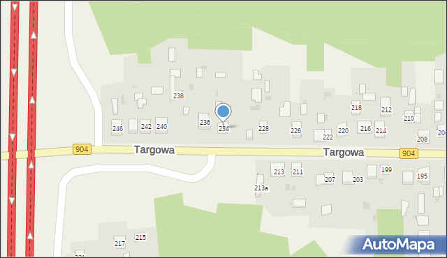 Nierada, Targowa, 234, mapa Nierada