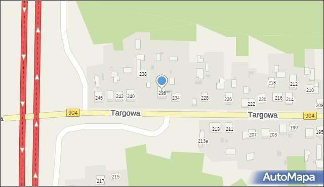 Nierada, Targowa, 236, mapa Nierada