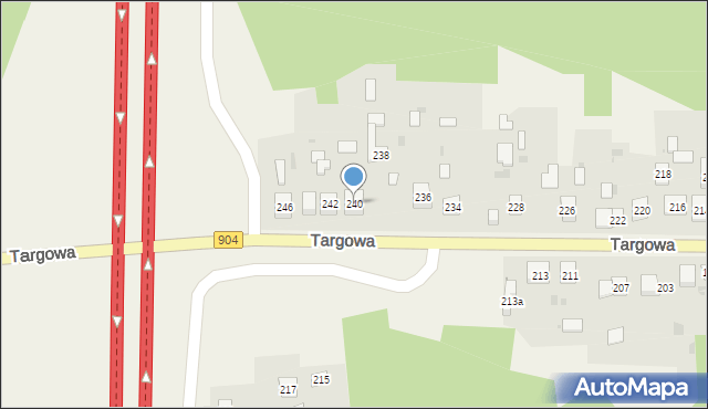 Nierada, Targowa, 240, mapa Nierada