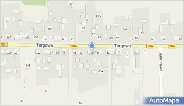 Nierada, Targowa, 85, mapa Nierada