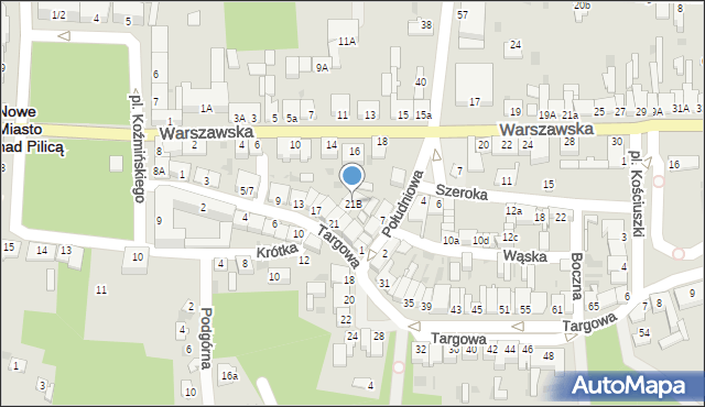 Nowe Miasto nad Pilicą, Targowa, 21B, mapa Nowe Miasto nad Pilicą