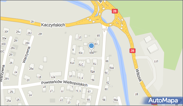Nowy Sącz, Tarnowska, 63b, mapa Nowego Sącza