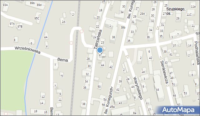 Nowy Sącz, Tatrzańska, 29, mapa Nowego Sącza