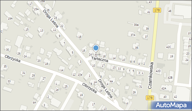 Oborniki, Tartaczna, 22, mapa Oborniki