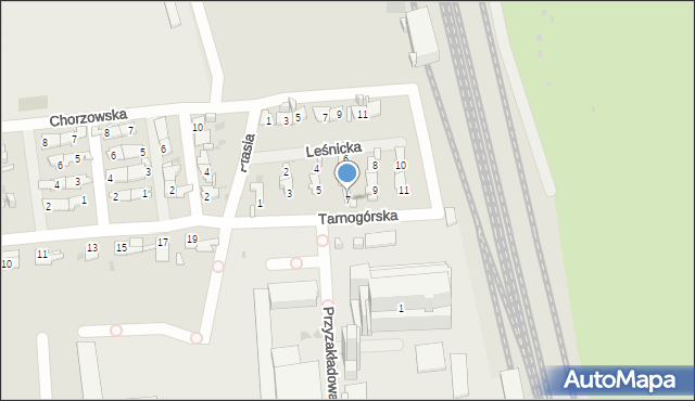 Opole, Tarnogórska, 7, mapa Opola