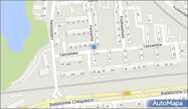 Opole, Tatrzańska, 2, mapa Opola