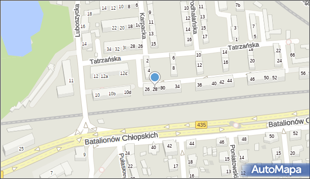Opole, Tatrzańska, 28, mapa Opola