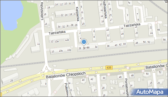 Opole, Tatrzańska, 28, mapa Opola