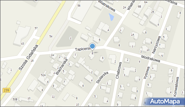 Osielsko, Tapicerska, 4, mapa Osielsko