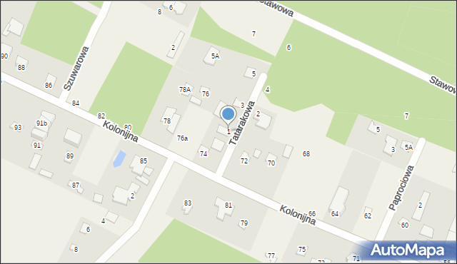 Osielsko, Tatarakowa, 1, mapa Osielsko