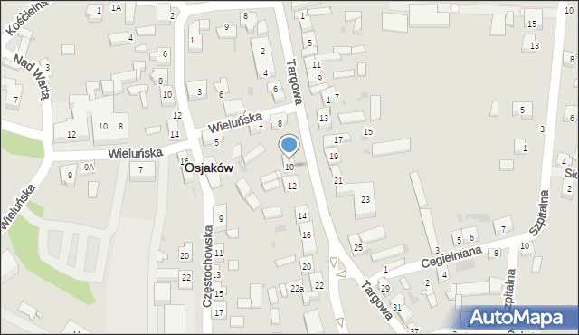 Osjaków, Targowa, 10, mapa Osjaków