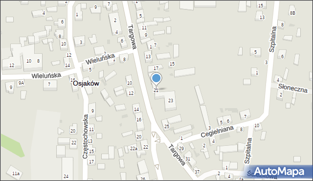 Osjaków, Targowa, 21, mapa Osjaków