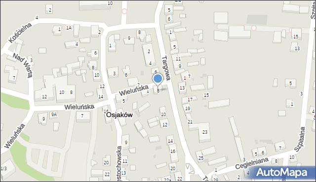 Osjaków, Targowa, 8, mapa Osjaków