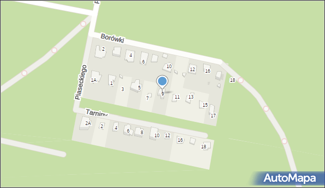 Otrębusy, Tarniny, 9, mapa Otrębusy