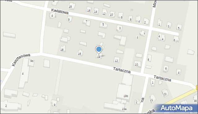 Parchowo, Tartaczna, 14, mapa Parchowo