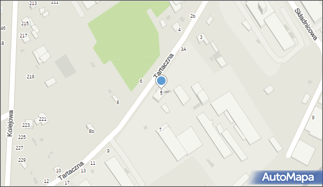 Parczew, Tartaczna, 5, mapa Parczew