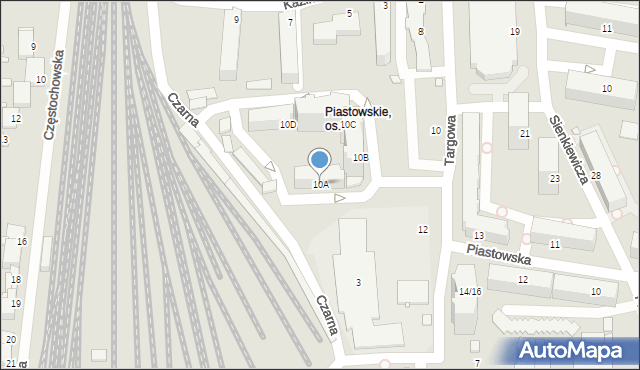 Piotrków Trybunalski, Targowa, 10A, mapa Piotrków Trybunalski