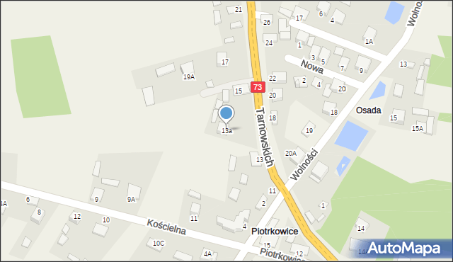 Piotrkowice, Tarnowskich, 13a, mapa Piotrkowice