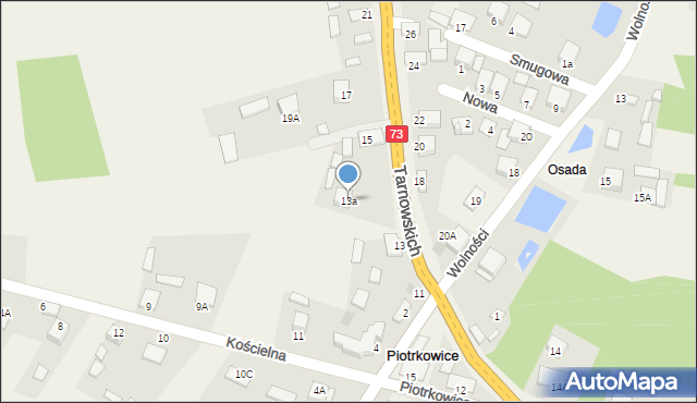Piotrkowice, Tarnowskich, 15A, mapa Piotrkowice