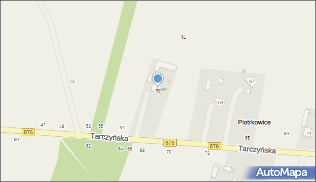 Piotrkowice, Tarczyńska, 59, mapa Piotrkowice