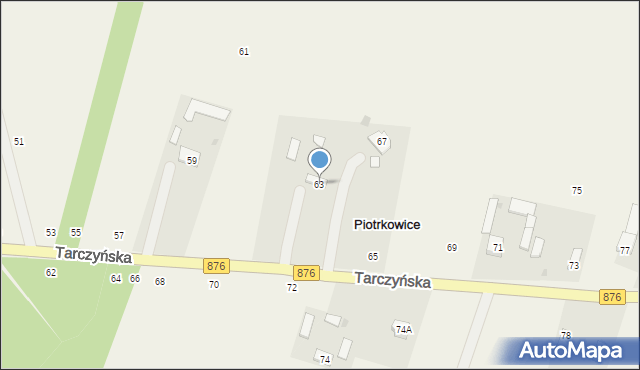 Piotrkowice, Tarczyńska, 63, mapa Piotrkowice