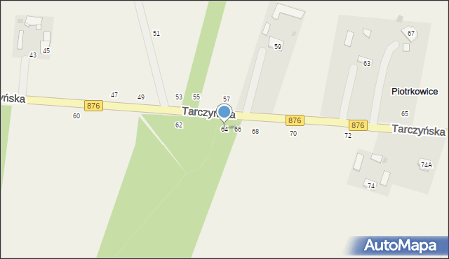 Piotrkowice, Tarczyńska, 64, mapa Piotrkowice