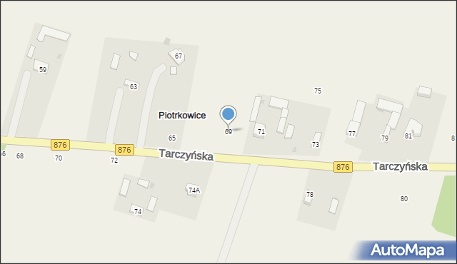 Piotrkowice, Tarczyńska, 69, mapa Piotrkowice