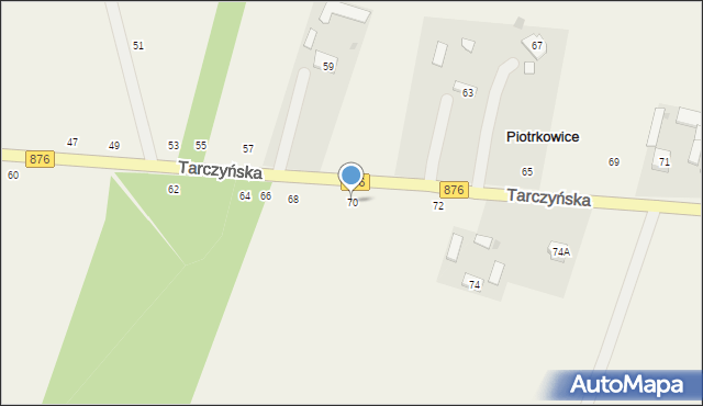 Piotrkowice, Tarczyńska, 70, mapa Piotrkowice