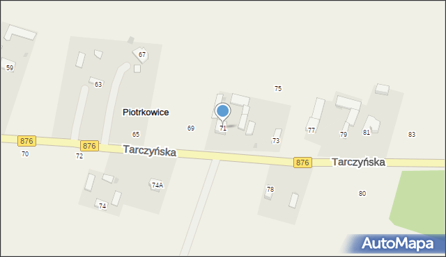 Piotrkowice, Tarczyńska, 71, mapa Piotrkowice