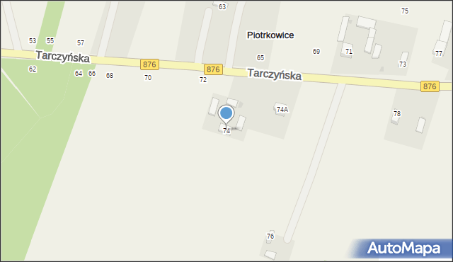 Piotrkowice, Tarczyńska, 74, mapa Piotrkowice