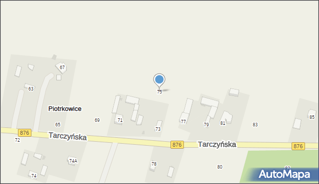 Piotrkowice, Tarczyńska, 75, mapa Piotrkowice