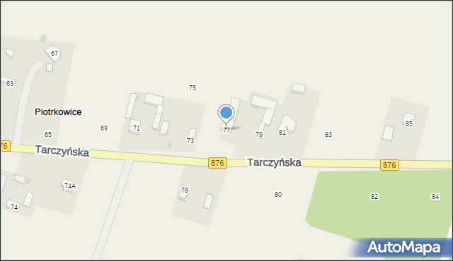 Piotrkowice, Tarczyńska, 77, mapa Piotrkowice