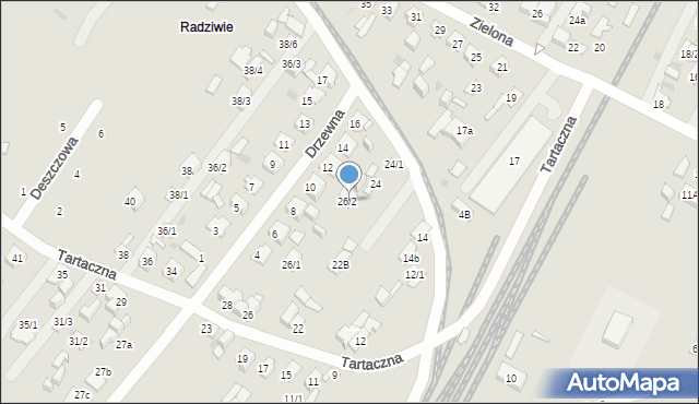 Płock, Tartaczna, 26/2, mapa Płock