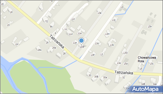 Poronin, Tatrzańska, 11G, mapa Poronin