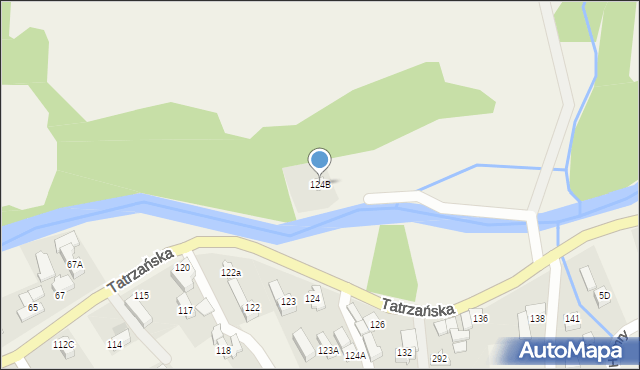 Poronin, Tatrzańska, 124B, mapa Poronin