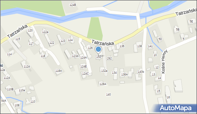 Poronin, Tatrzańska, 132, mapa Poronin