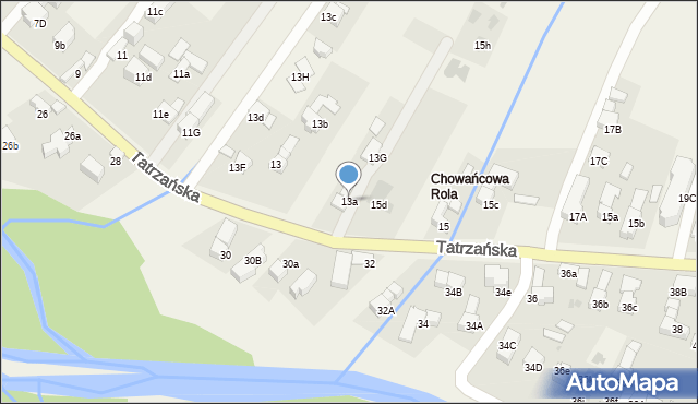 Poronin, Tatrzańska, 13a, mapa Poronin