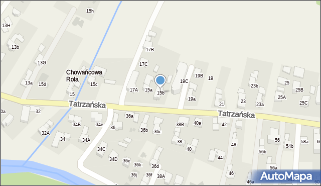 Poronin, Tatrzańska, 15b, mapa Poronin