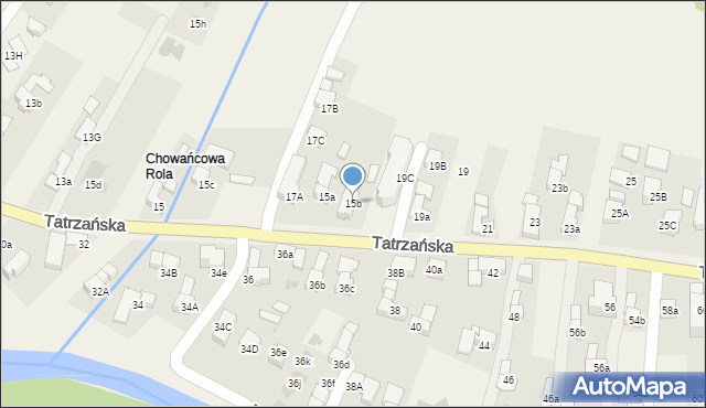 Poronin, Tatrzańska, 15b, mapa Poronin