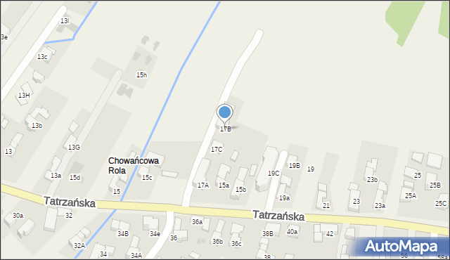 Poronin, Tatrzańska, 17B, mapa Poronin