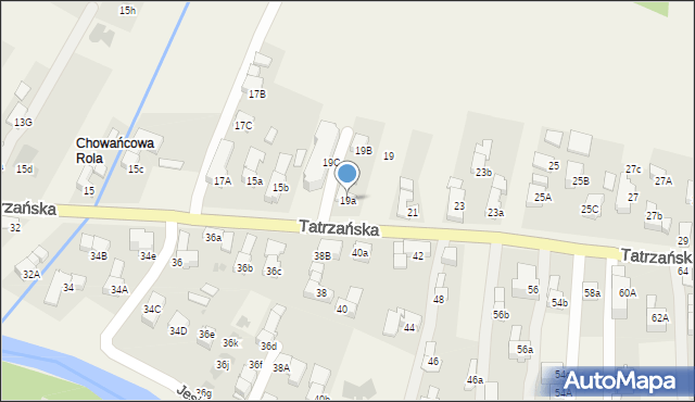 Poronin, Tatrzańska, 19a, mapa Poronin