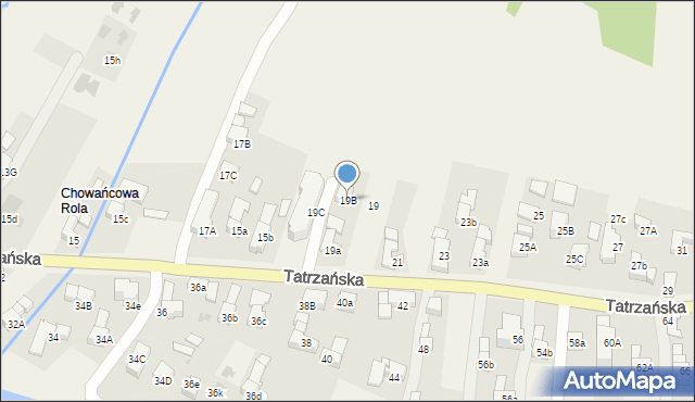 Poronin, Tatrzańska, 19B, mapa Poronin