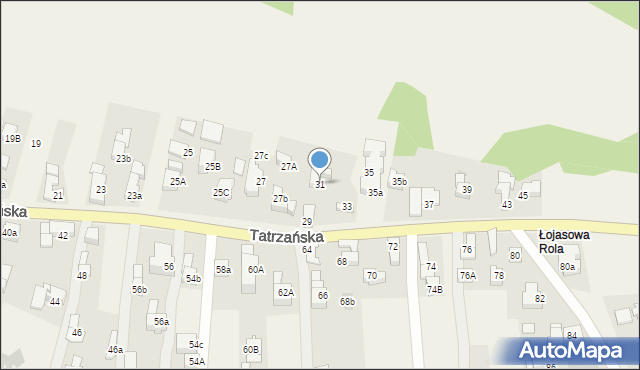 Poronin, Tatrzańska, 31, mapa Poronin