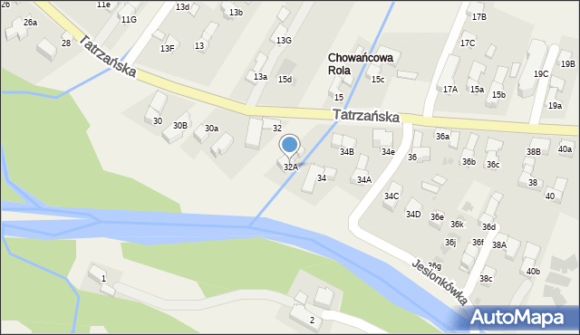 Poronin, Tatrzańska, 32A, mapa Poronin