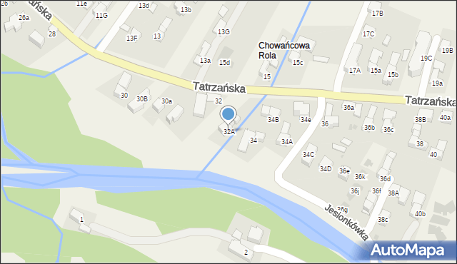 Poronin, Tatrzańska, 32A, mapa Poronin