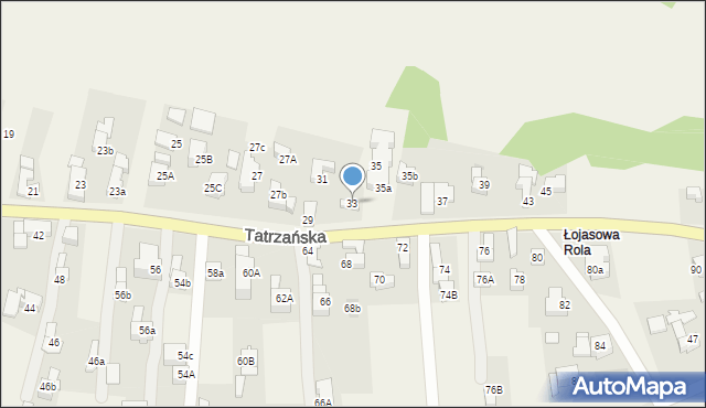 Poronin, Tatrzańska, 33, mapa Poronin