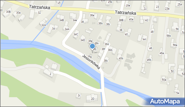 Poronin, Tatrzańska, 36h, mapa Poronin