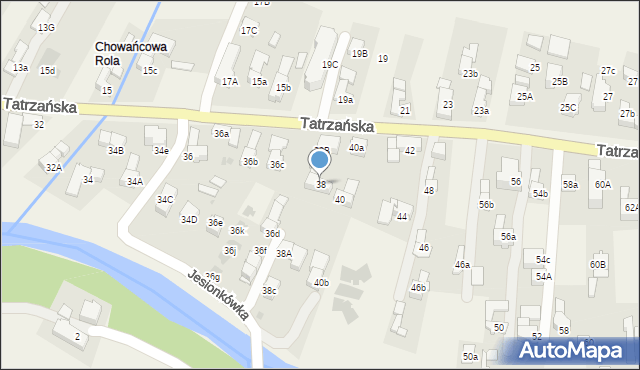 Poronin, Tatrzańska, 38, mapa Poronin